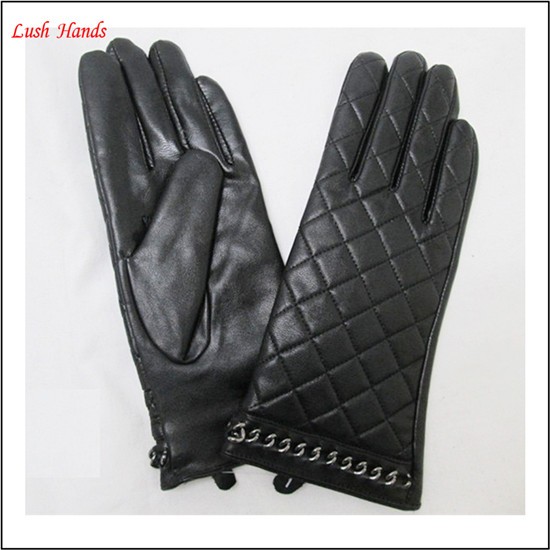 women fashion PU leather gloves manufacturers