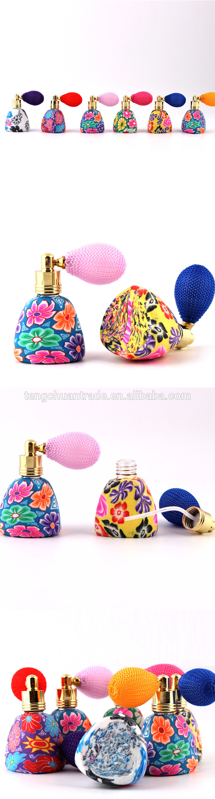 Free Sample 15ml 20ml Polymer Clay Ceramic Perfume Bottle with Airbag